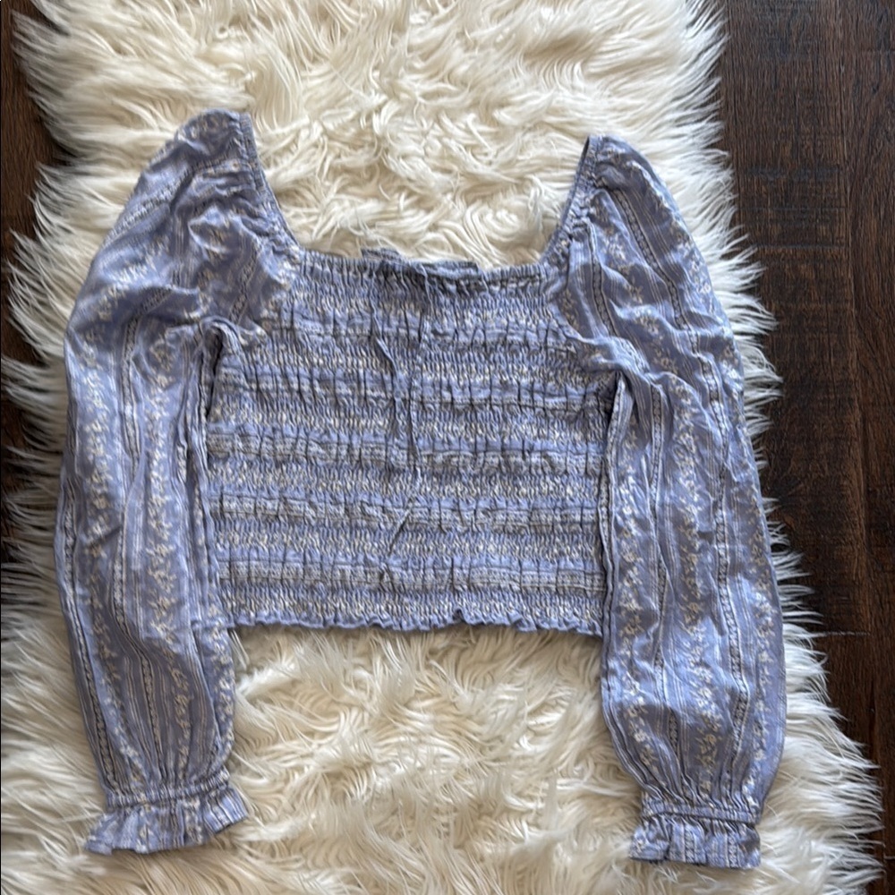 Trendy American Eagle Blue Smocked Women's Top